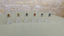 Lot 6 verres pastis DUVAL ancien blason Provence 12cm vintage bar