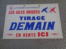 carton publicitaire Loterie Nationale  les ailes brisées  en vente ici tirage