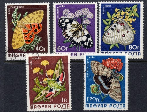 Hungary 1974 butterflies and - -,