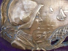 Vide poche Ancienne Pêche Bronze Art Nouveau