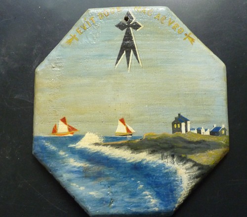 Huile sur bois marine cote - huile, bois,
