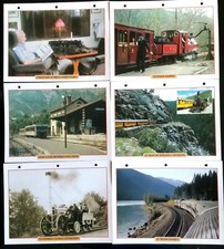 Lot de 6 Fiches Trains Tourisme & Culture Ferroviaire; Collection d'objets 