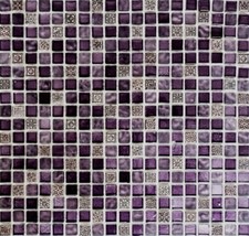 Mosaïque carreau translucide verre resin violet pâle mur 92-1107_f | 10 plaques