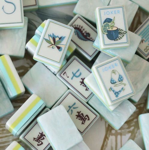 Mahjong tiles coastal pearl - tiles,