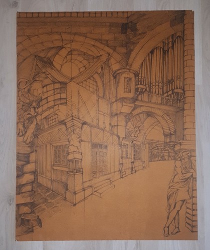 Superbe dessin sur - papier, vue