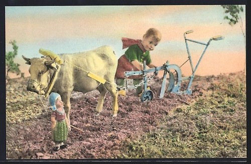 Carte postale paysan avec
