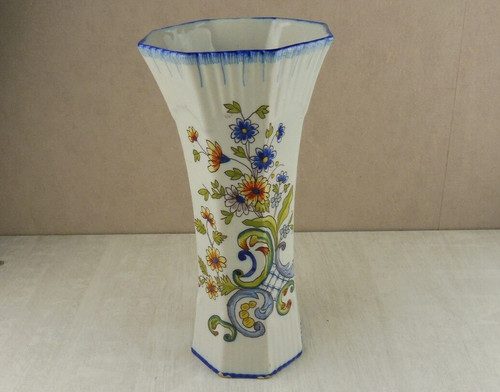 Ancien vase décor rouen de - ancien,