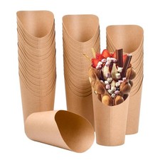 16 Oz Porte Frites Tasses, 40 Pièces Coupes à Frites en Papier Kraft Gobelets...