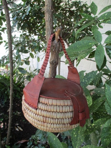 Sac panier vintage 1960 paille