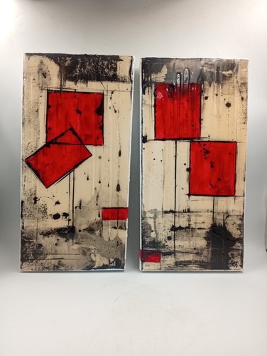 Duo tableaux abstraits sur - 2,