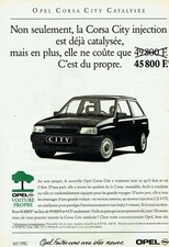 Publicité Advertising 099  1992  Opel   la Corsa City injection catalysée