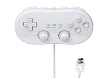 Manette plate Classic Pro pour Nintendo Wii Wii U WiiWare  - 1,20 m – Blanc