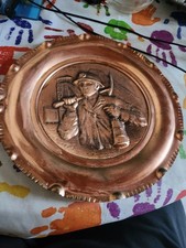 Plat mural vintage en cuivre
