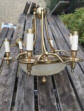 Lustre En Bronze Et Cristal