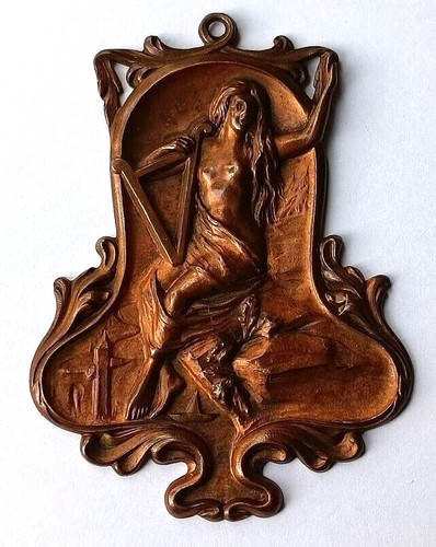 Plaque bronze art nouveau - art,