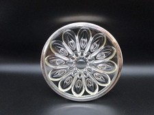 Dessous de bouteille ancien en verre et métal argenté
