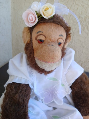 Singe peluche ancien - singe,