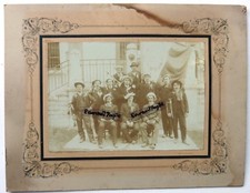 GRANDE PHOTO conscrits avec bérets cocardes clairons B145