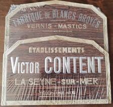 Plaque Panneau Publicitaire Ancien « FABRIQUE d BLANCS BROYÉS » La SEYNE-SUR-MER