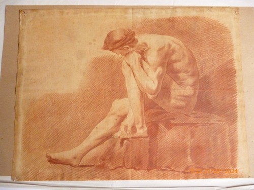 Dessin ancien sanguine - dessin, ,
