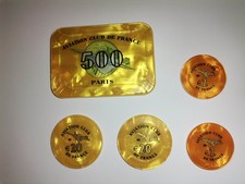 Lot Plaque et jetons de casino Cercle ACF Aviation Club de France Paris VINTAGE