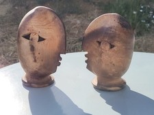 Loul Combres c1987 " les bisous " deux terres cuites , teracottas Haut: 15 /14cm