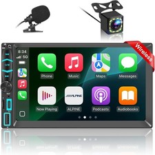 Autoradio 2 DIN CarPlay Voiture avec cam recul et micro, écran tactile 7", W760