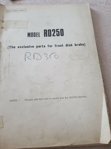 Parts list yamaha - rd, 250