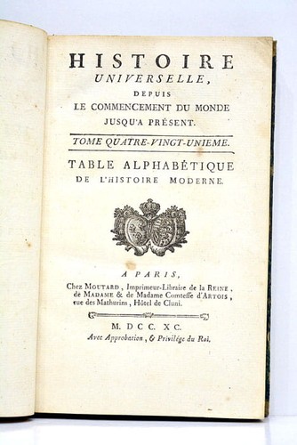 Histoire universelle depuis - , le