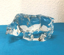 sculpture en cristal signé BACCARAT bison Taureau Boeuf 15 cm Animaux Statue