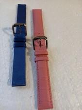 Bracelet cuir et tissu pour montre 14 et 15mm boucle blanche St-Honoré