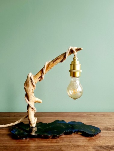 Lampe bois flotté et - flotté,
