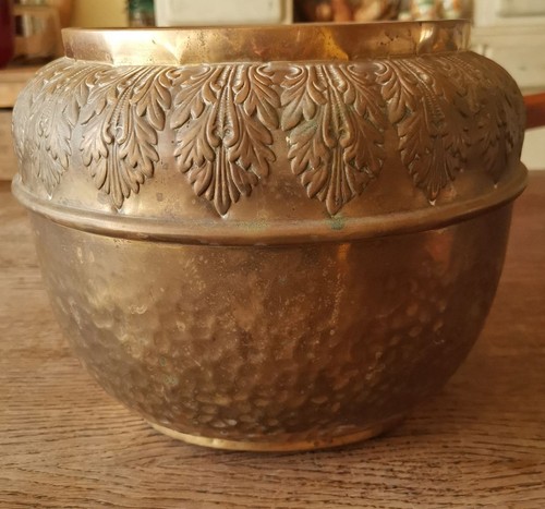 Ancien cache pot laiton - pot,
