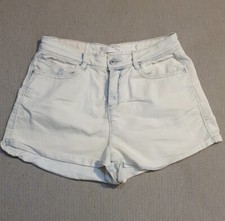 Mini Short En Jean Délavé Blanc M