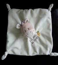 42. DOUDOU PLAT BEBEREVE  ZEBRE ANE VERT BEIGE ORANGE les amis du jardin NEUF*