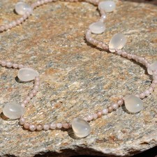 collier pierre de lune quartz pierre précieuse naturelle argent 2308 fil ciré