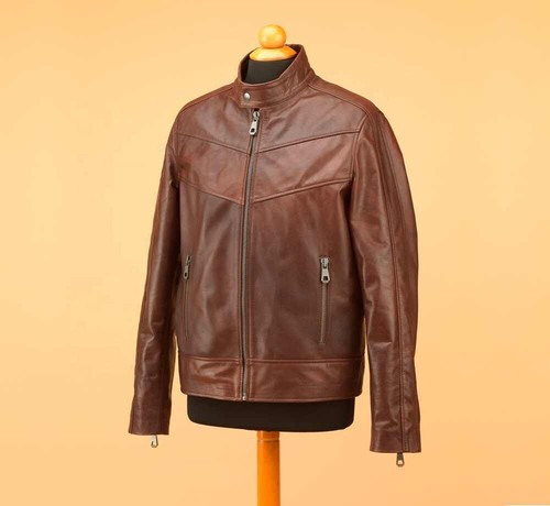 Mens brown leather jacket - brown, /