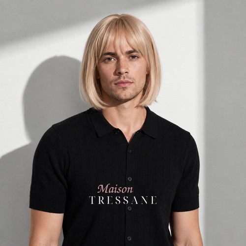 Perruque homme blond carré - perruque,