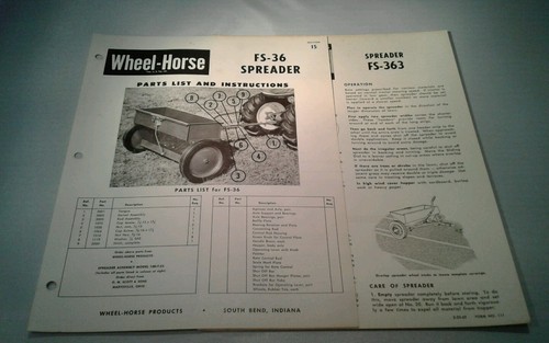 Original wheel horse speader - original,