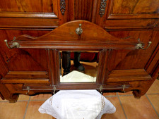 Ancien porte manteau d'entrée mural,vestiaire,chapeaux,miroir ,7 crochets,1930