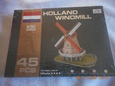 puzzle 3d "moulin hollandais" difficulte 4 etoiles 45 pieces" neuf