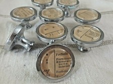 4 steam punk cabinet dresser drawer door pulls salvage old glass round inset 