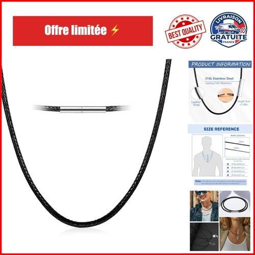Collier homme noir - homme, de