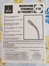 ancienne fiche brochure technique MICROPHONE AKG D58
