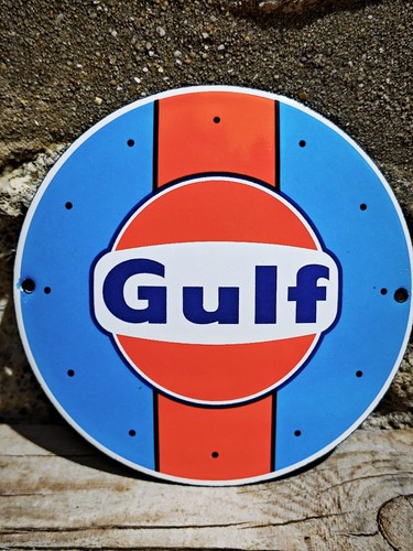 Plaque émaillée gulf - émaillée, enamel