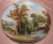 Grand plat porcelaine peint