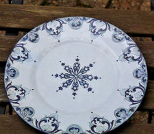 Plat vieux Rouen rond 26,5 cm