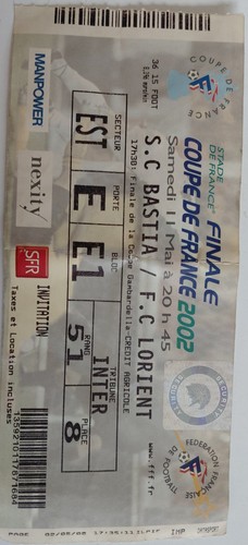 Football ticket bastia - ticket, v