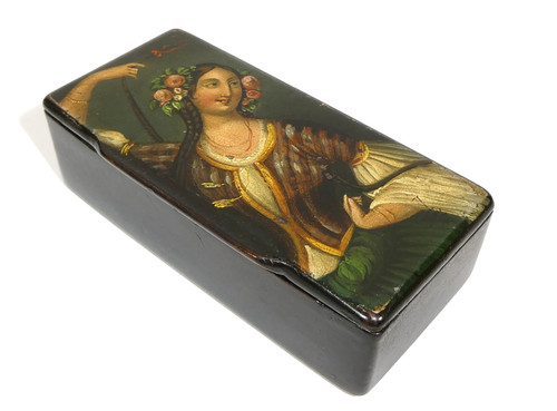 Tabatière bois biedermeier - en,