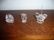 Lot de 3 figurines  Swarovski Souri cygne et hibou cristal